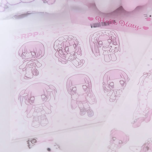 {pumpum} lonely girl angel core minimi square sticker 2