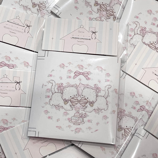 {girls dream} twin toast kitten diecut 10pc
