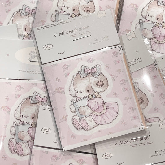 {girls dream} baby rabbit reading diecut 10pc