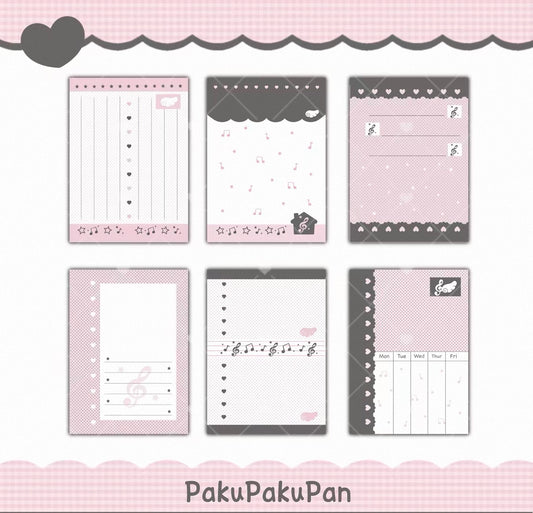 {pakupaku} m5 pink and black notes refill set