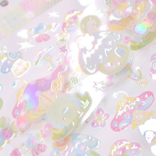 {pearly button} aurora fairy mushrooms kiss cut tape