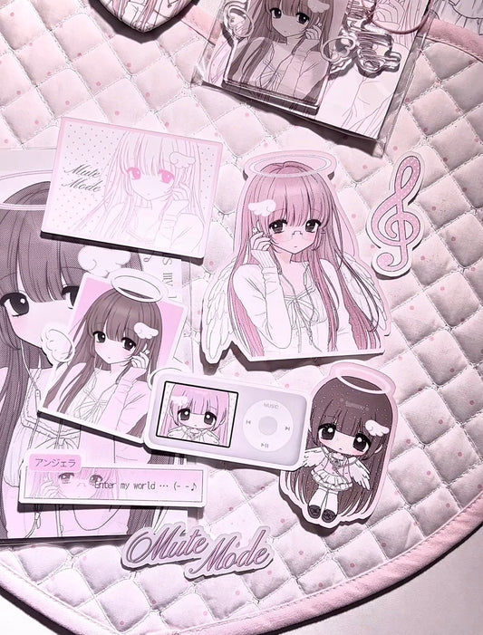 {strawberries & cig} mute mode sticker set b