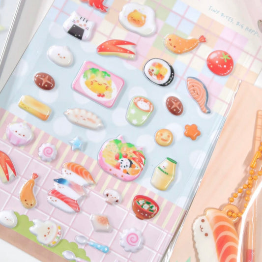 {pearly button} puffy mini bento
