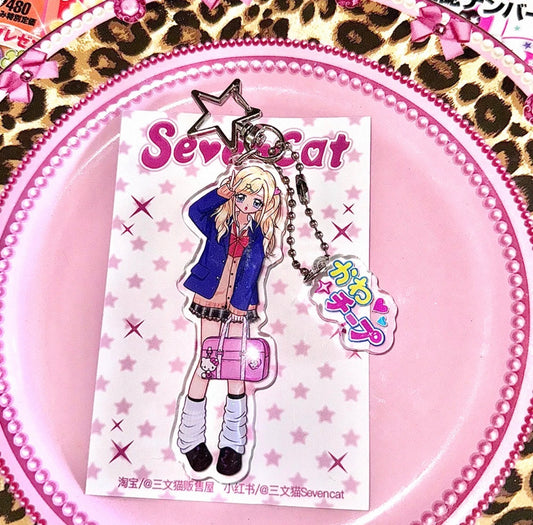 {sanwenmao} gyaru gals acrylic keychain