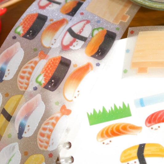 {pearly button} kawaii sushi kiss cut tape