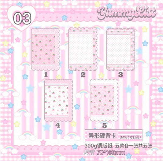 {yummylist} 3 types m5 shaped refill set