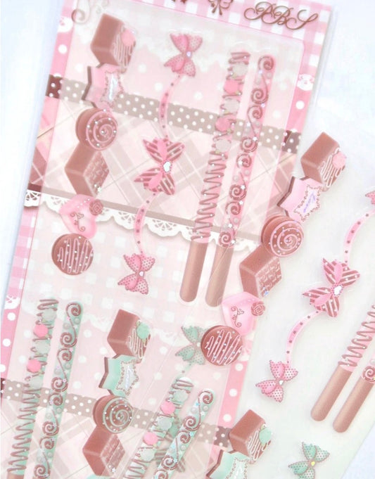 {pearly button} pink rose cocoa sweets