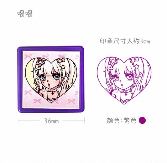 {sanwenmao} gal colored stamp