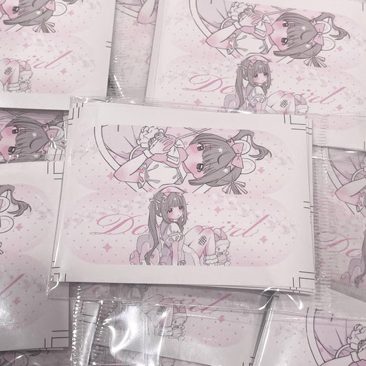 {curl cat} rabbits doll girl bandaid die cut stickers