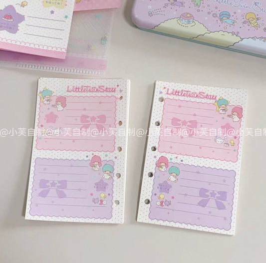 {byfufu} little twin stars pastel rainbow a7/m5 refill paper