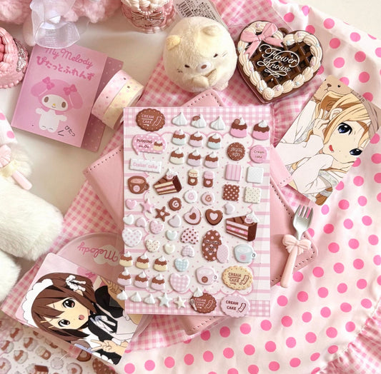 {eating cookies} cream cake puffy sticker
