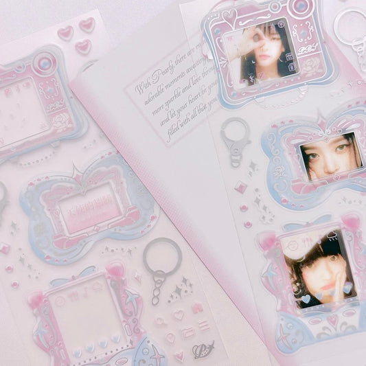 {pearly button} cyber keyring frame