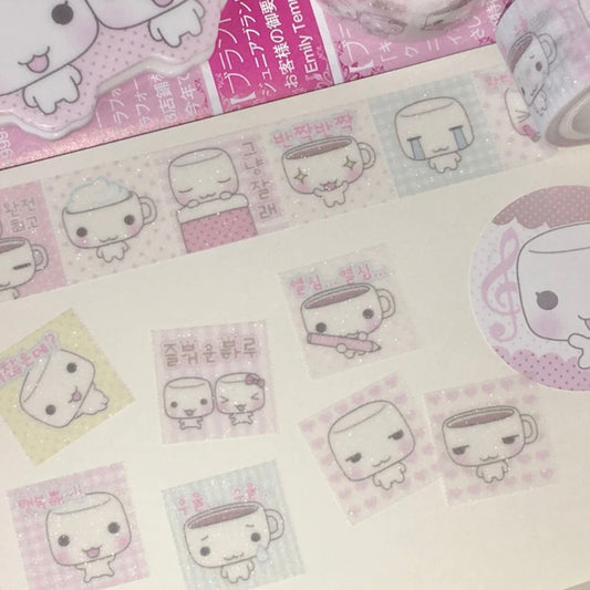{wanso club} mashi and coco glittery easy tear washi tape