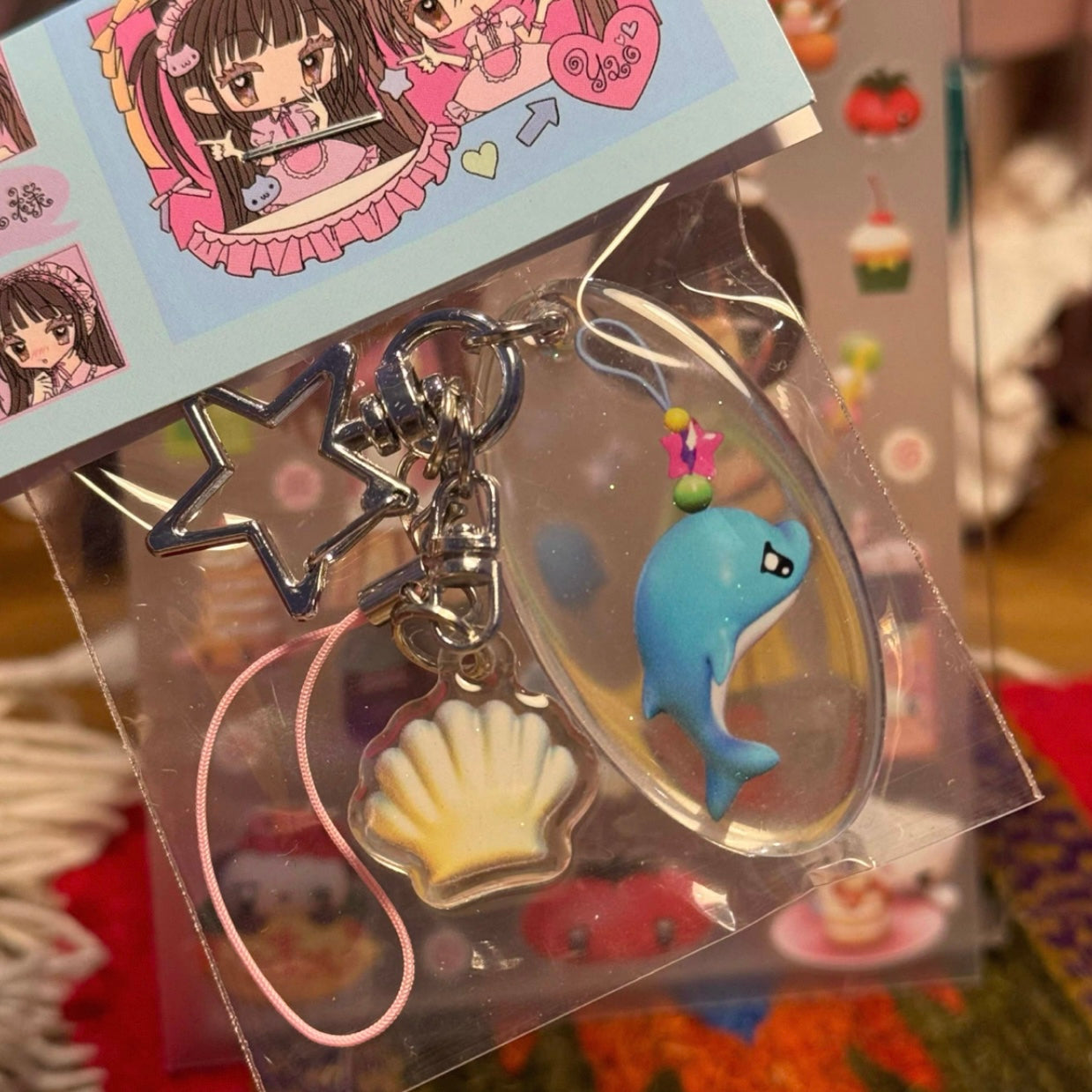 {YAO} vintage dolphin acrylic keychain