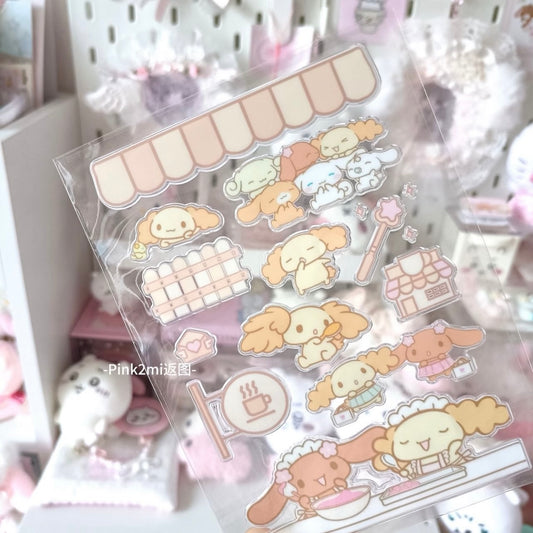 {pink2mi} cafe friends epoxy sticker