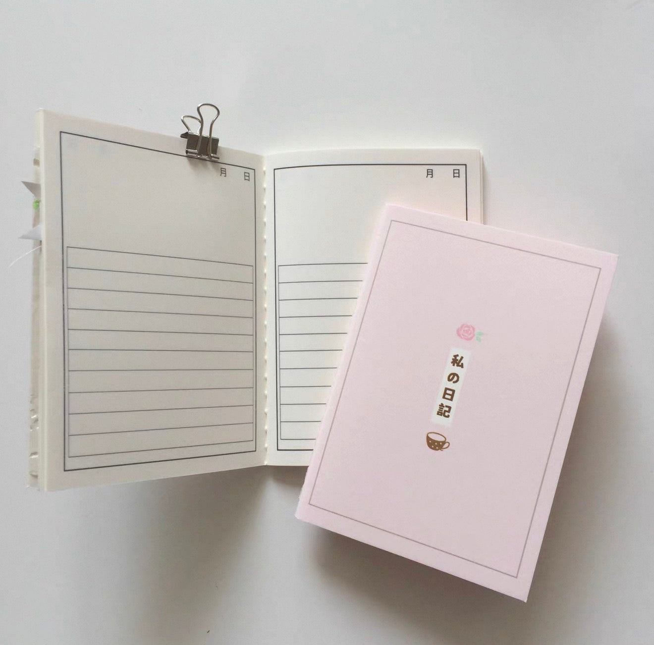 {heart bunny} coffee and rose little notebook