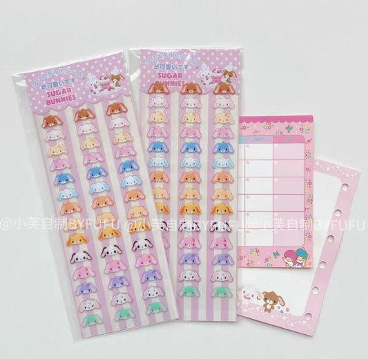 {byfufu} sugarbunnies head sticker sheet