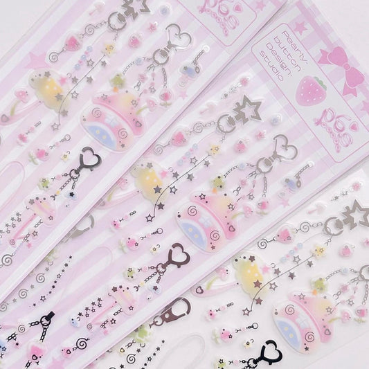 {pearly button} mushroom keyring