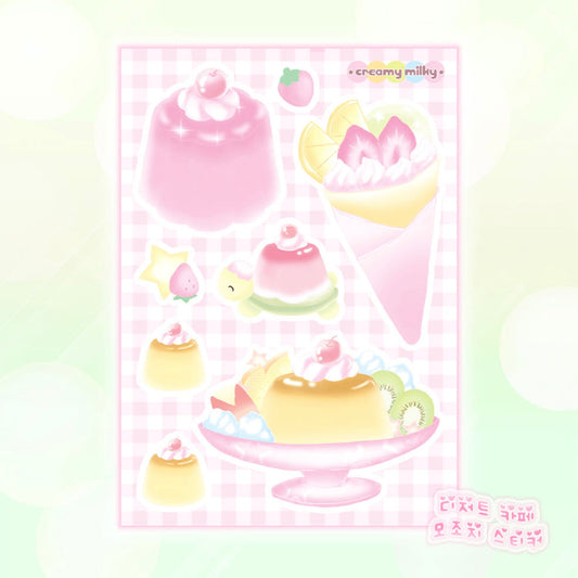 {creamy milky} dessert cafe paper sticker