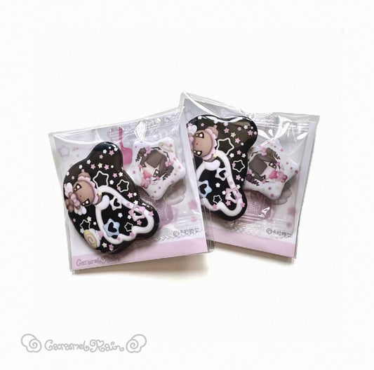 {caramel rain} sweetshop glitter pin button set