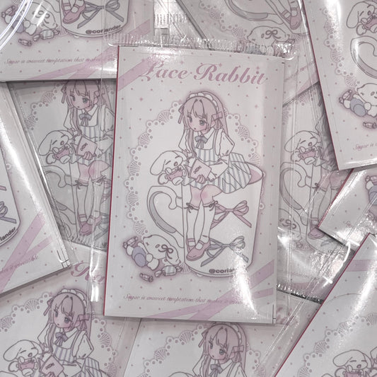 {curl cat} lace rabbit sticker