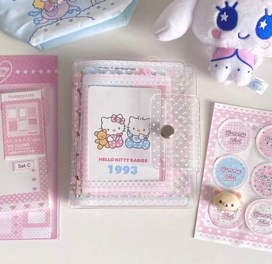 {yummylist} m5 glitter little small blue flower binder