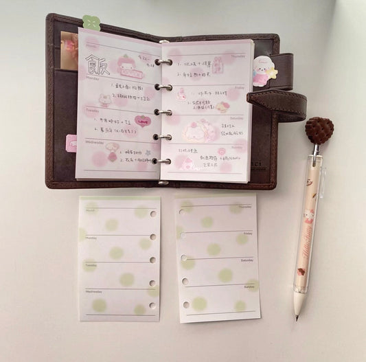 {heart bunny} m5 pink and green polkadot refill