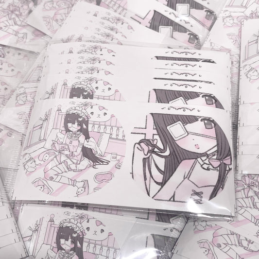 {curl cat} lamb bedroom scene diecut sticker sheets