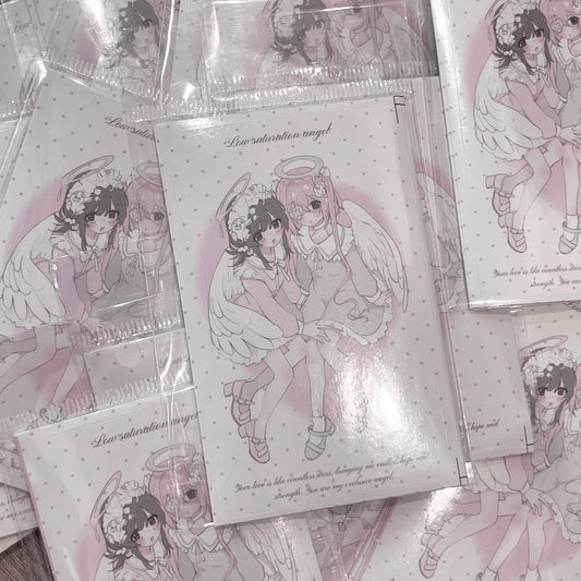 {curl cat} low saturation angel sticker