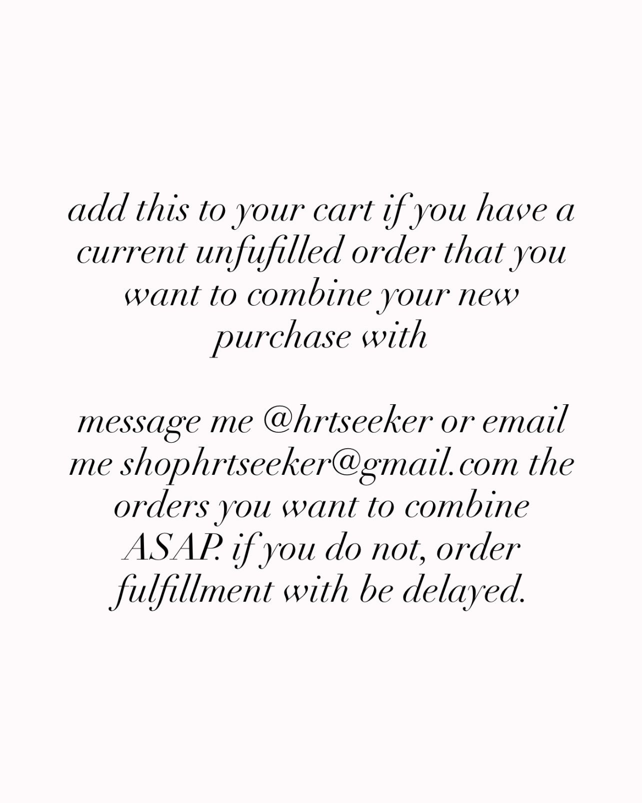 COMBINE with a past order