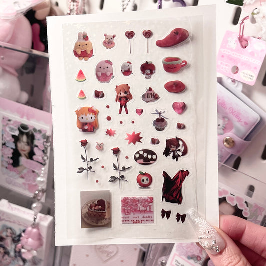 {HRTSTICKER} a7 mini fruity red sumikko gurashi