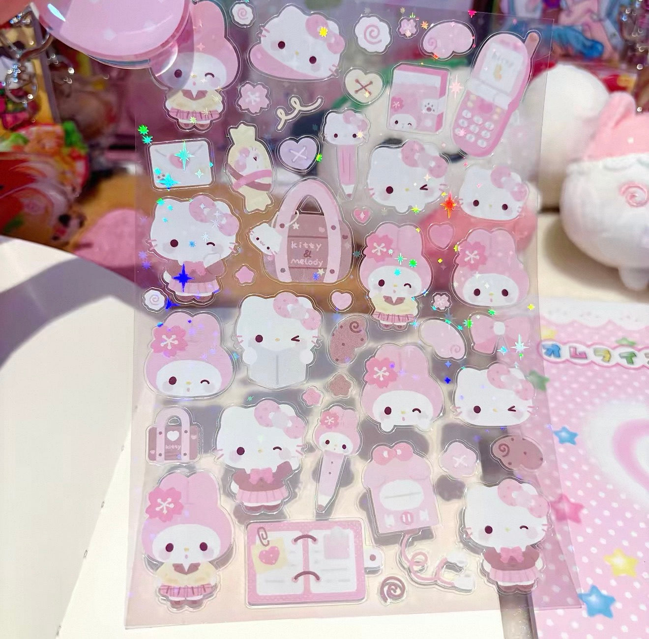 {rinki day} glitter hello kitty and my melody school day