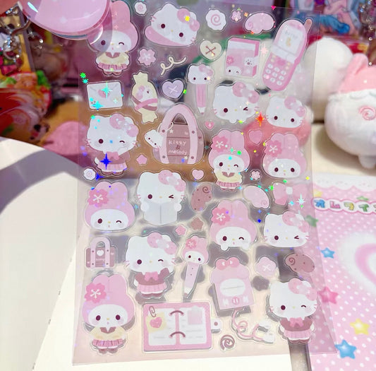 {rinki day} glitter hello kitty and my melody school day