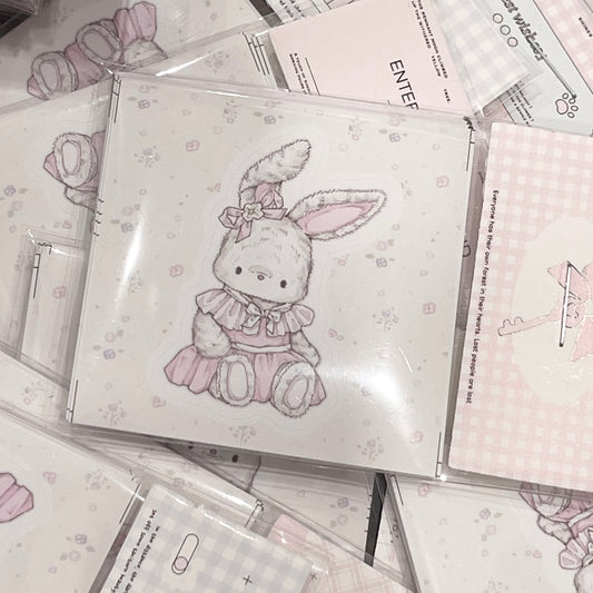 {girls dream} baby pink rabbit diecut 10pc