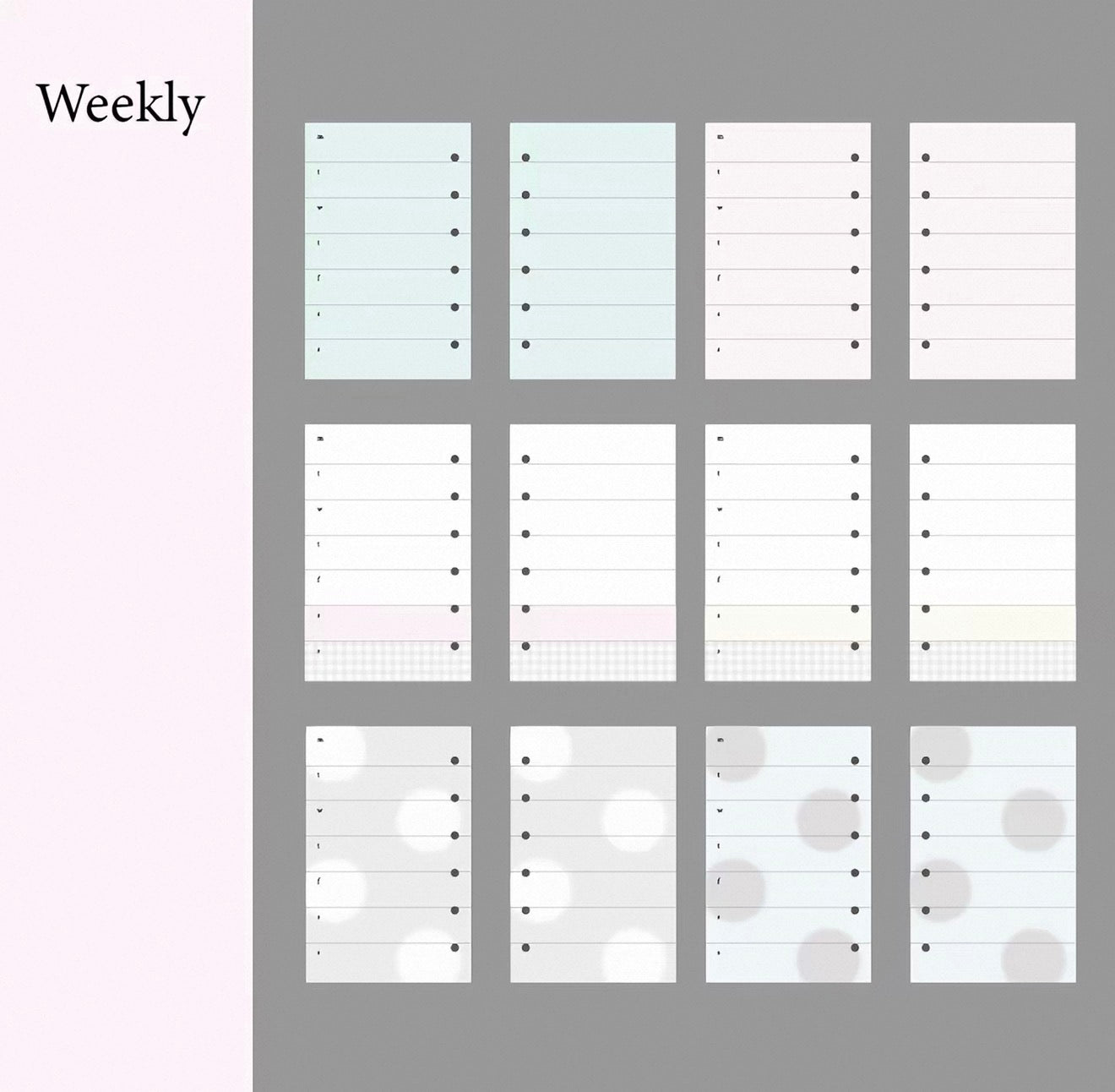 {pinkspark} 60p a7 weekly diary inner page set