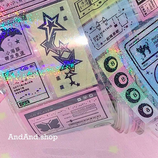 {andandshop} 2 types glitter kiss cut tape