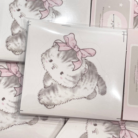 {girls dream} baby ribbon kitten diecut 10pc