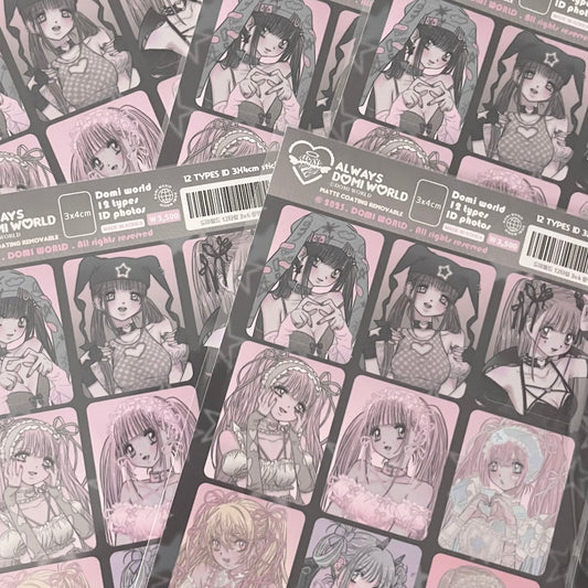 {domi world} 12 id stickers