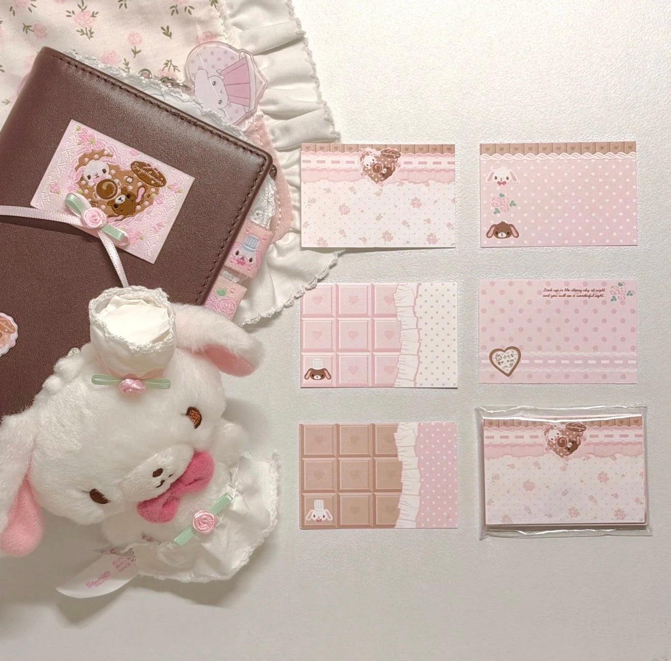 {homemade chestnut} chocolate sugarbunnies note set