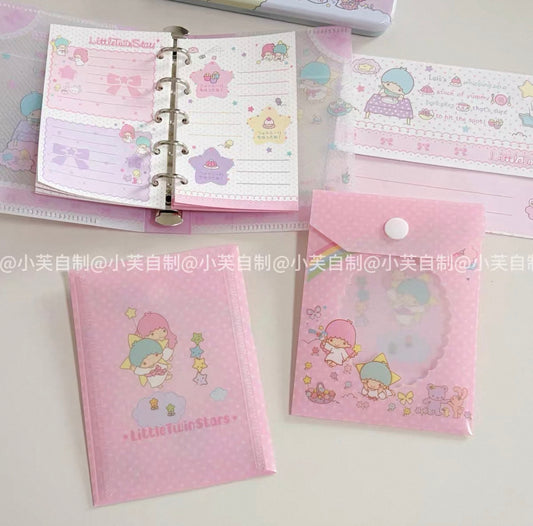 {byfufu} little twin stars snap button pocket file