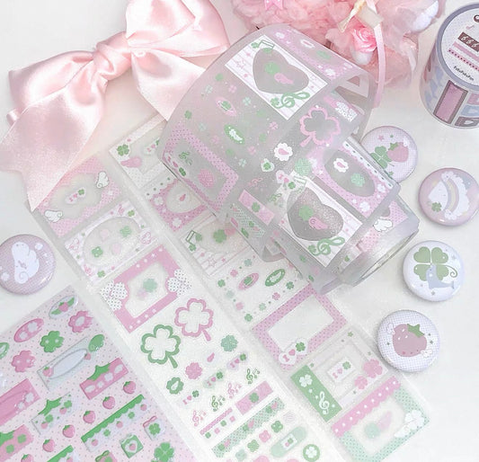 {pakupaku} lucky 4 leaf clover kiss cut tape