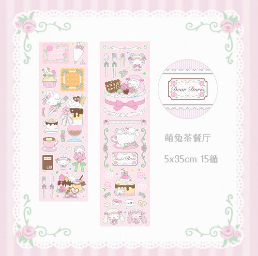 {DearDoris} cute rabbit tea kiss cut tape