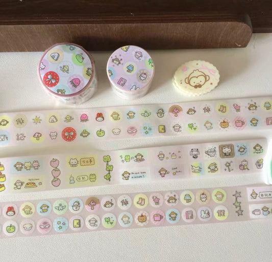 {heart bunny} little monkey dots kiss cut tape