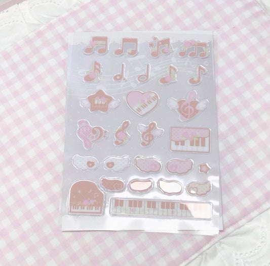 {DearDoris} music rose epoxy sticker
