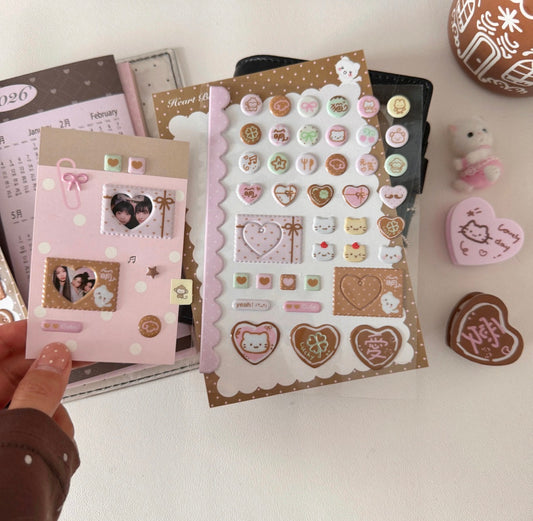 {heart bunny} puffy icing cookie