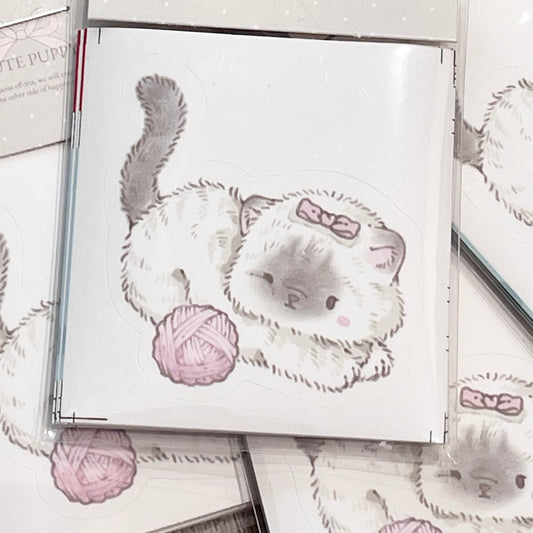 {girls dream} baby yarn ball kitten diecut 10pc