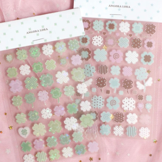 {angora lora} transparent four leaf clover