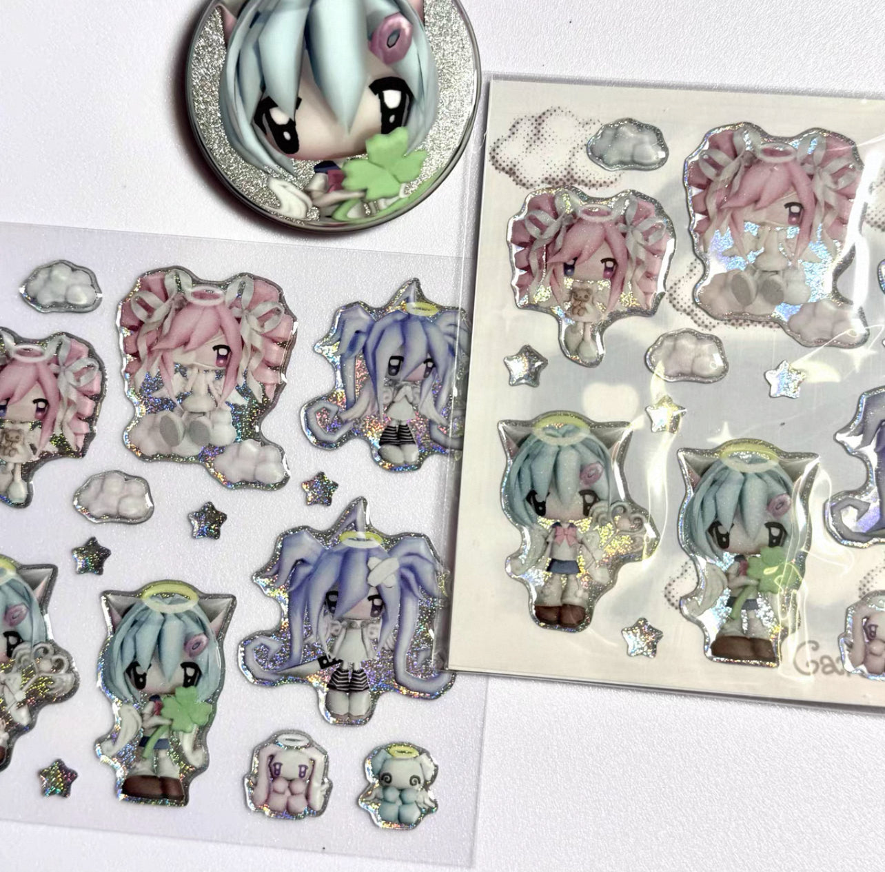 {caramel rain} glitter 3d sticker