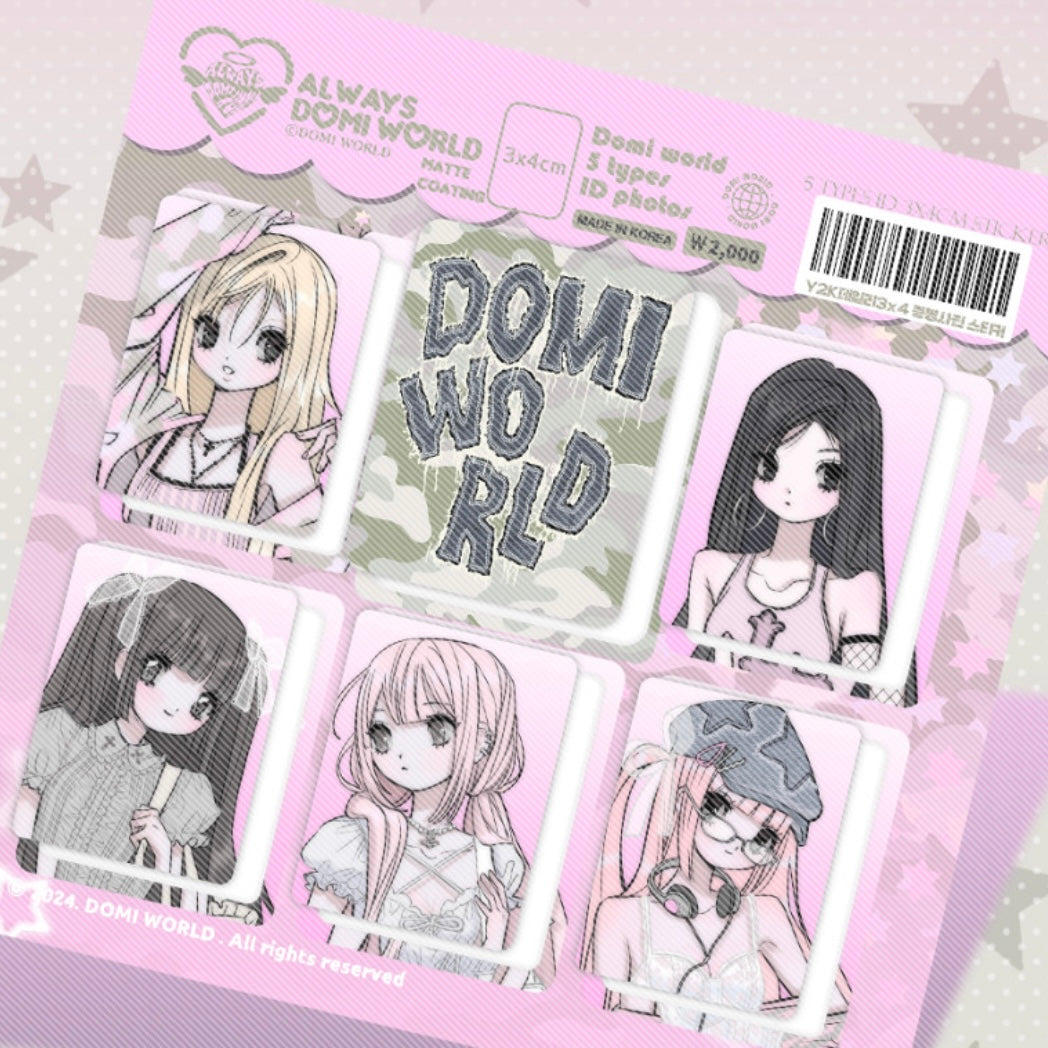 {domi world} y2k id sticker