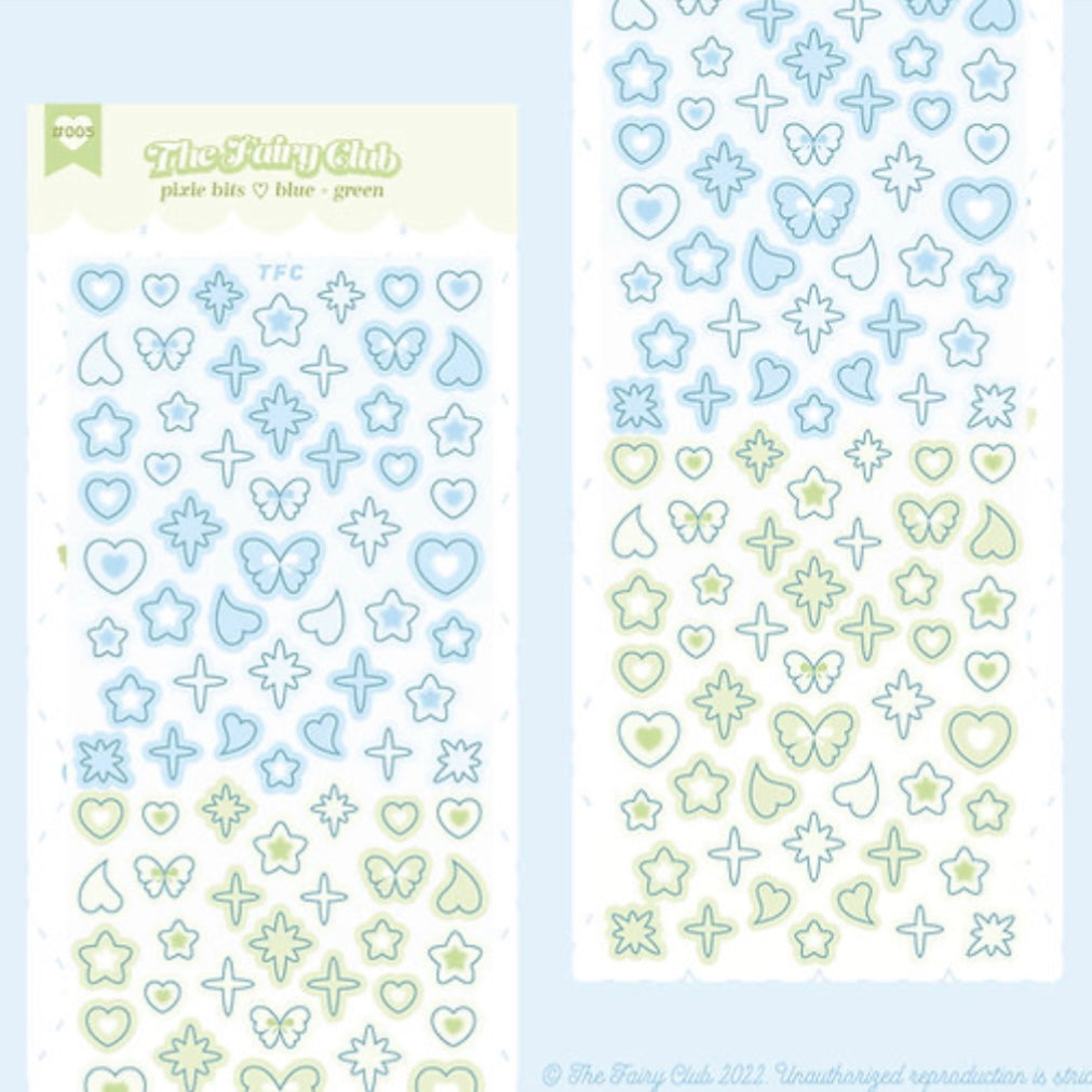 {thefairyclub} green/blue pixie bits